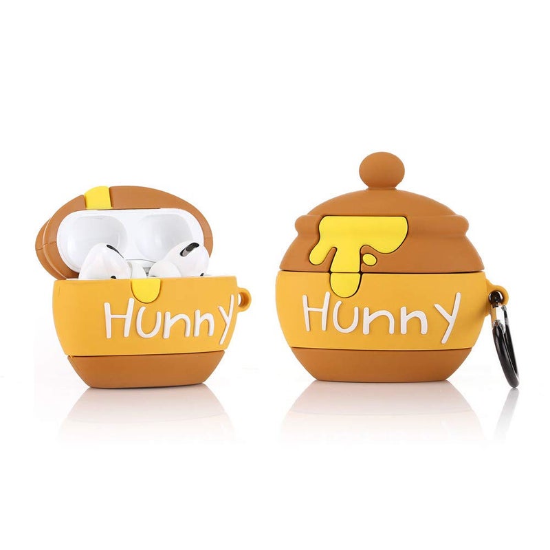 LEWOTE Silicone Case Compatible with Apple Airpods Pro & Pro 2 Funny Cute Cover [Fruit Dessert Series](Honey Pot)